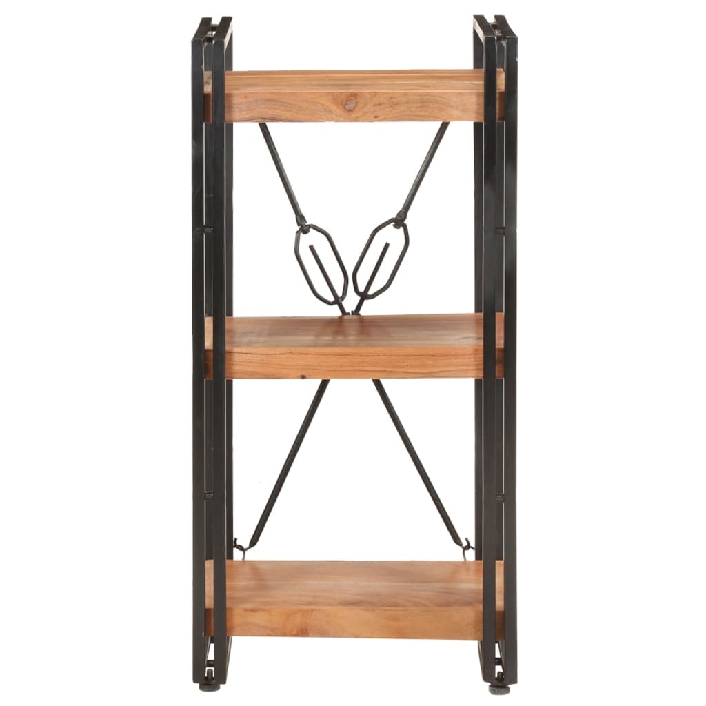 Libreria a 3 Ripiani 40x30x80 cm in Legno Massello di Acacia