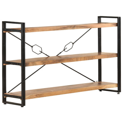 Libreria a 3 Ripiani 140x30x80 cm in Legno Massello di Acacia