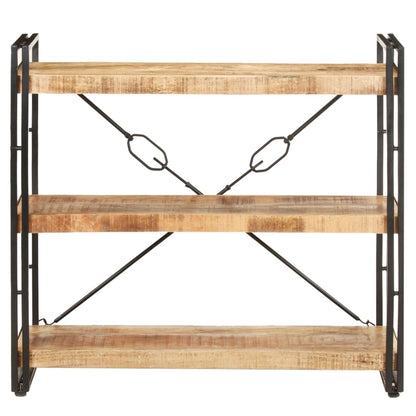 Libreria a 3 Ripiani 90x30x80 cm in Legno Massello di Mango