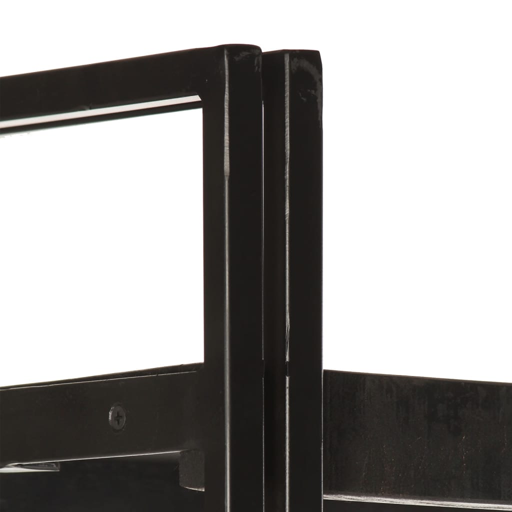 Libreria a 5 Ripiani 90x30x180 cm Nero Legno Massello di Mango