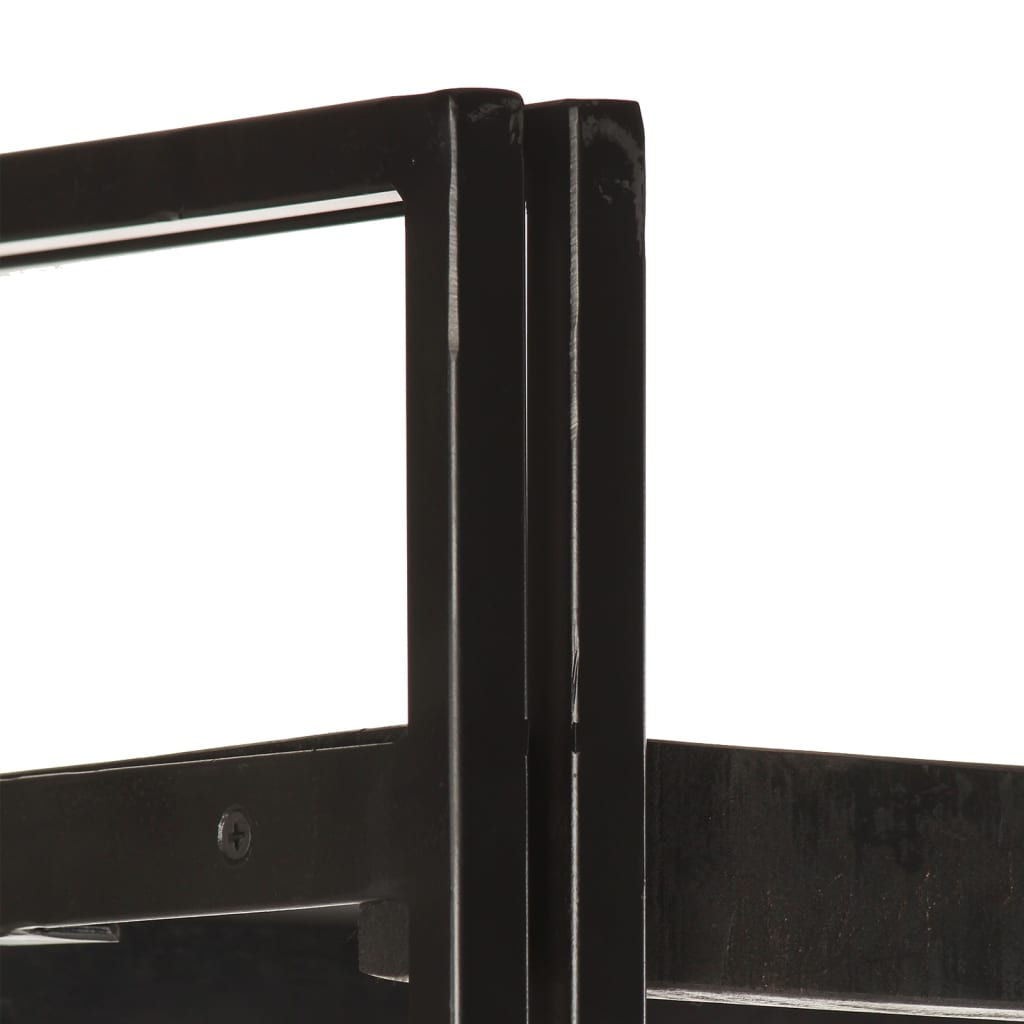 Libreria a 5 Ripiani 60x30x180 cm Nero Legno Massello di Mango
