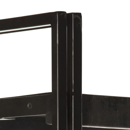Libreria a 5 Ripiani 60x30x180 cm Nero Legno Massello di Mango