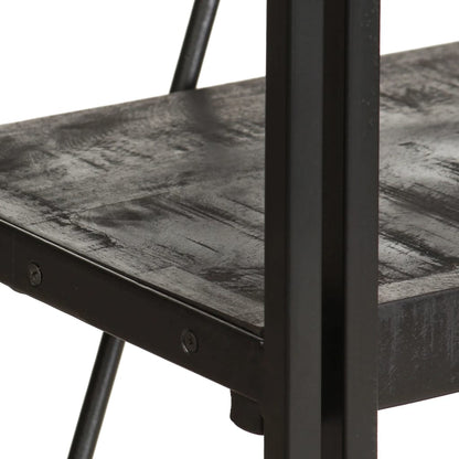 Libreria a 5 Ripiani 60x30x180 cm Nero Legno Massello di Mango