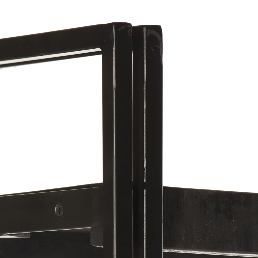 Libreria a 3 Ripiani 40x30x80cm Nero in Legno Massello di Mango