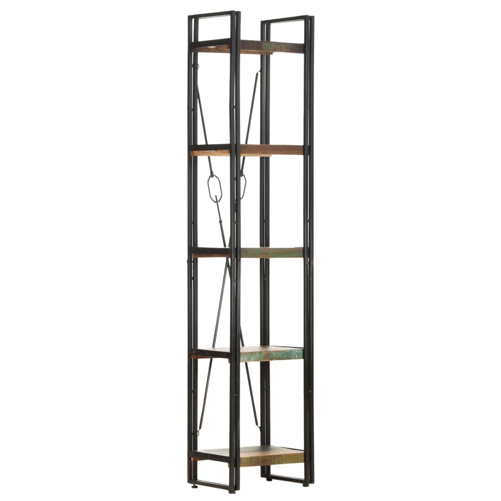 Libreria a 5 Ripiani 40x30x180cm in Massello di Recupero