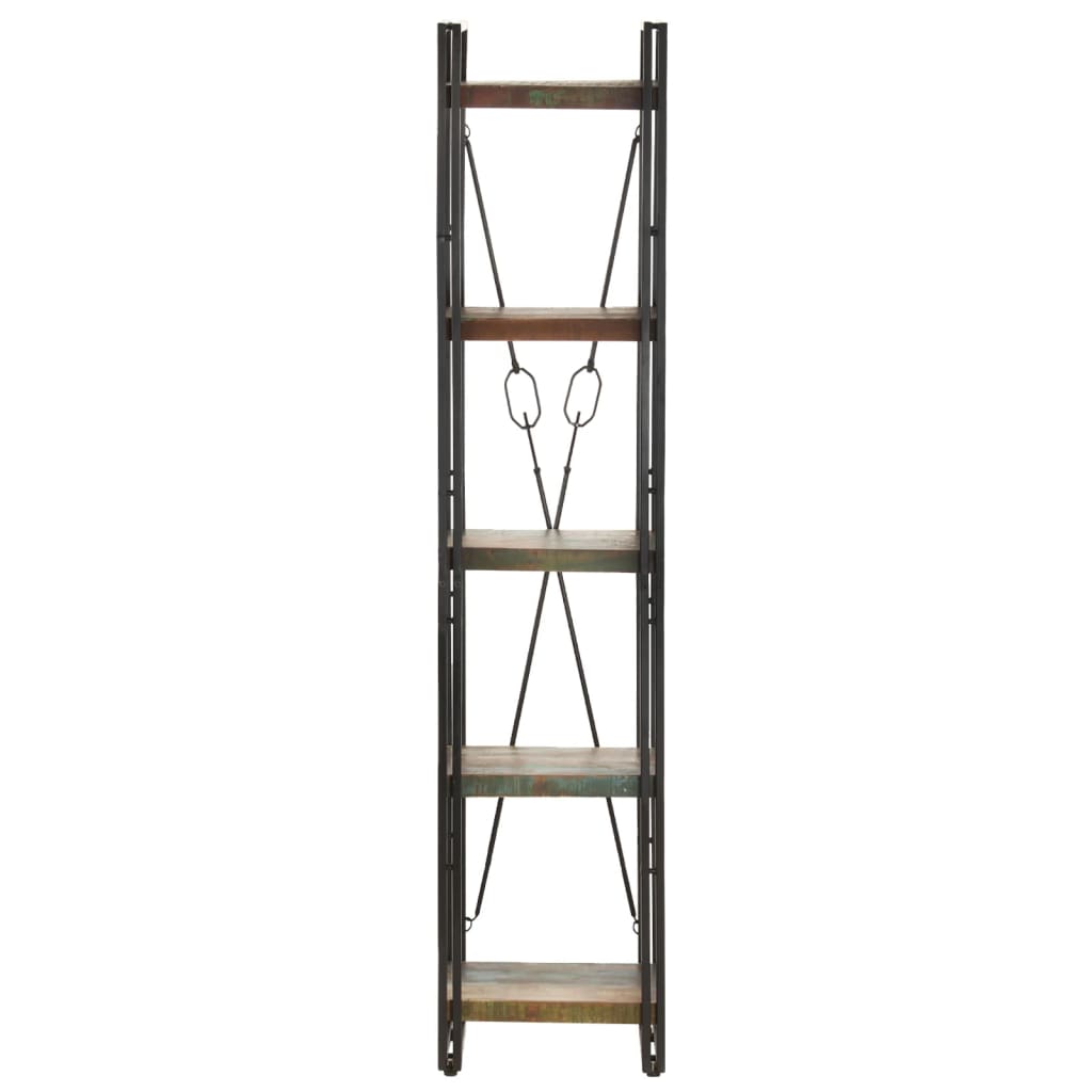 Libreria a 5 Ripiani 40x30x180cm in Massello di Recupero