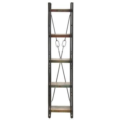 Libreria a 5 Ripiani 40x30x180cm in Massello di Recupero