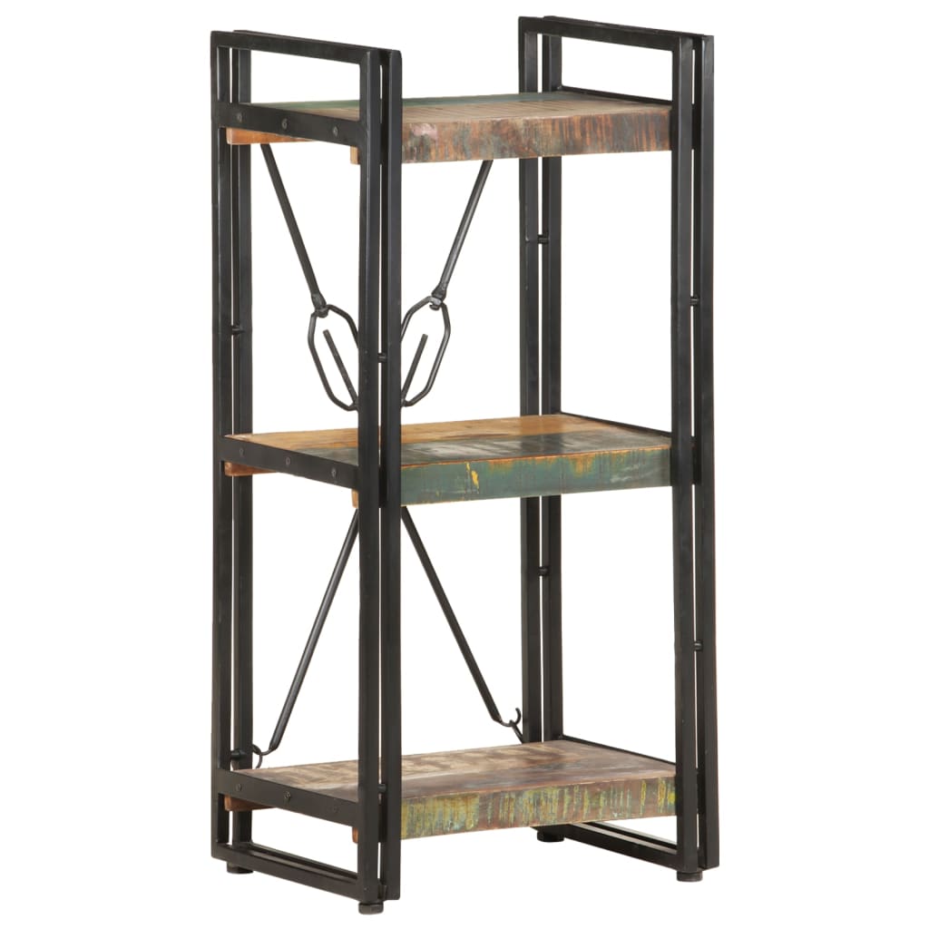 Libreria a 3 Ripiani 40x30x80 cm in Massello di Recupero