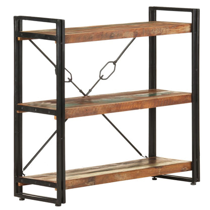 Libreria a 3 Ripiani 90x30x80 cm in Massello di Recupero