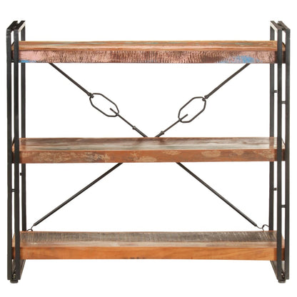 Libreria a 3 Ripiani 90x30x80 cm in Massello di Recupero