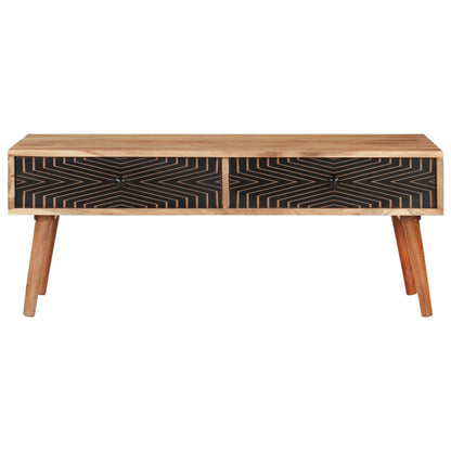 Tavolino da Salotto 100x50x39 cm in Legno Massello di Acacia