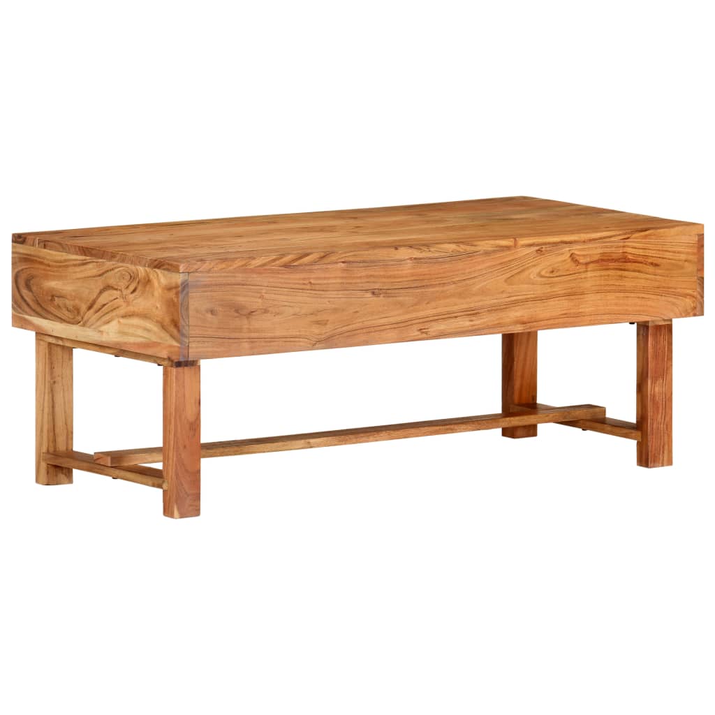 Tavolino da Salotto 100x50x40 cm in Legno Massello di Acacia