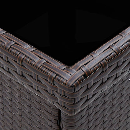 Set da Pranzo da Giardino 5 pz Marrone in Polyrattan e Vetro