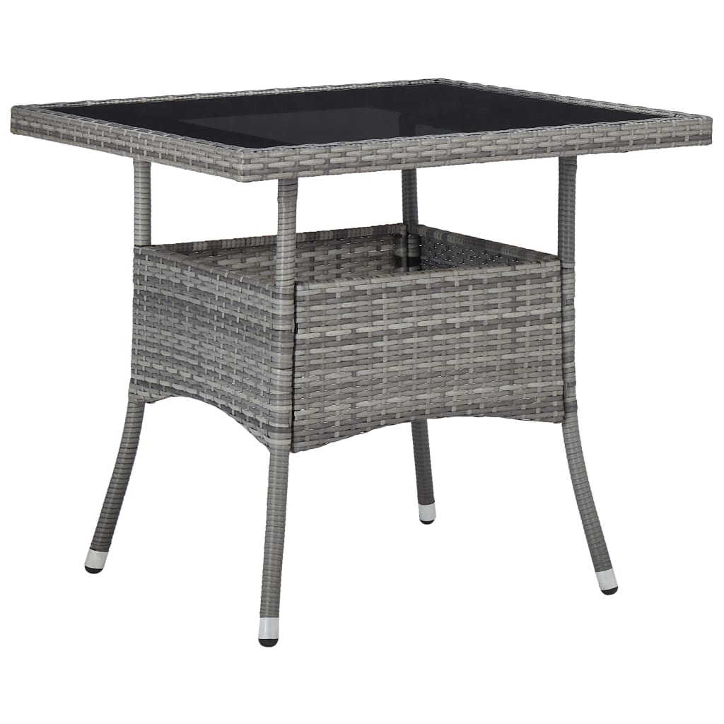 Set Mobili da Pranzo da Giardino 5 pz Grigio Polyrattan Acacia