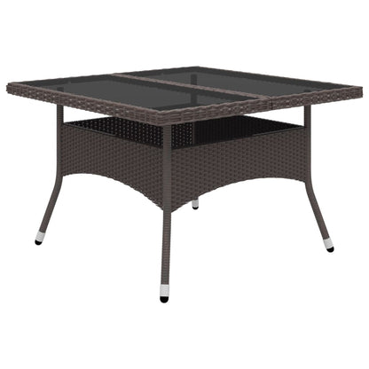 Set da Pranzo da Giardino 9 pz in Polyrattan e Vetro Marrone