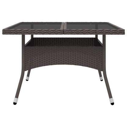 Set da Pranzo da Giardino 9 pz in Polyrattan e Vetro Marrone