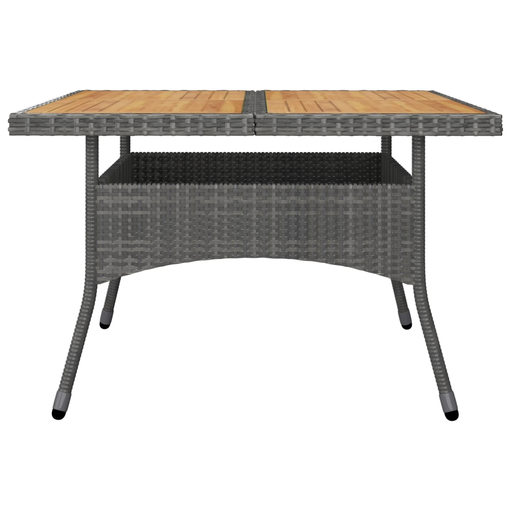 Set Mobili da Pranzo da Giardino 9 pz Polyrattan Acacia Grigio