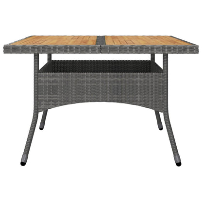 Set Mobili da Pranzo da Giardino 9 pz Polyrattan Acacia Grigio