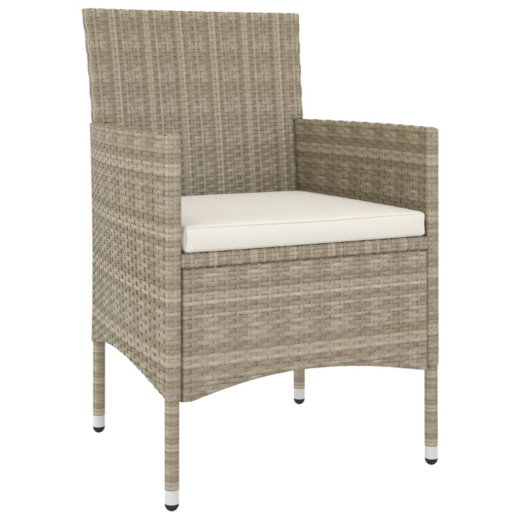 Set Pranzo da Giardino 5 pz Polyrattan e Vetro Temperato Beige