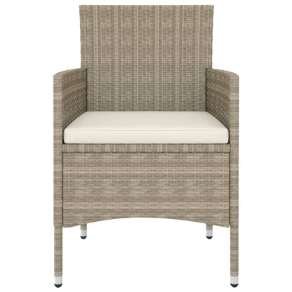 Set Pranzo da Giardino 5 pz Polyrattan e Vetro Temperato Beige