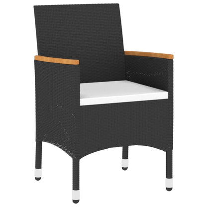 Set Pranzo da Giardino 5pz in Polyrattan e Vetro Temperato Nero