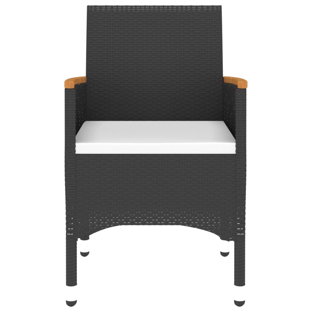 Set Pranzo da Giardino 5pz in Polyrattan e Vetro Temperato Nero