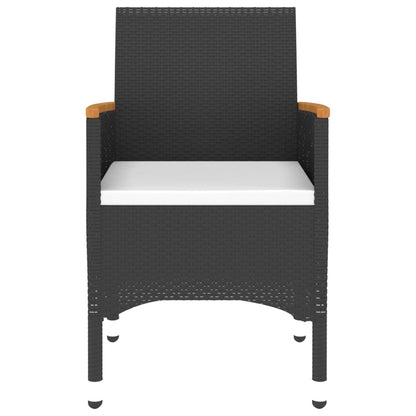 Set Pranzo da Giardino 5pz in Polyrattan e Vetro Temperato Nero