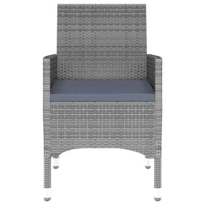 Set da Pranzo per Giardino 7 pz in Polyrattan Grigio
