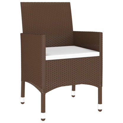 Set Pranzo da Giardino 7pz Polyrattan e Vetro Temperato Marrone