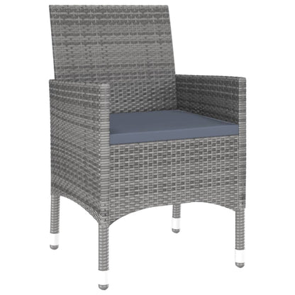 Set da Pranzo per Giardino 7 pz in Polyrattan Grigio