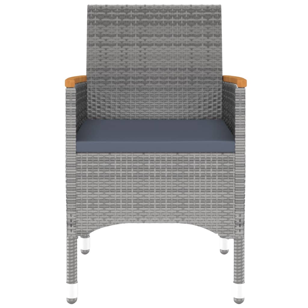 Set da Pranzo Giardino 7 pz Polyrattan e Vetro Temperato Grigio