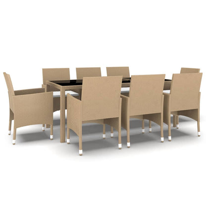 Set Mobili da Pranzo per Giardino 5 pz in Polyrattan Beige