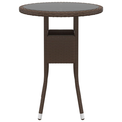 Set da Pranzo per Giardino 3 pz in Polyrattan Marrone