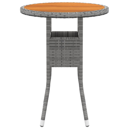 Set da Pranzo per Giardino 3 pz in Polyrattan Grigio