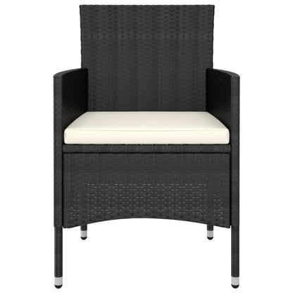 Set Divani da Giardino 5 pz in Polyrattan Nero
