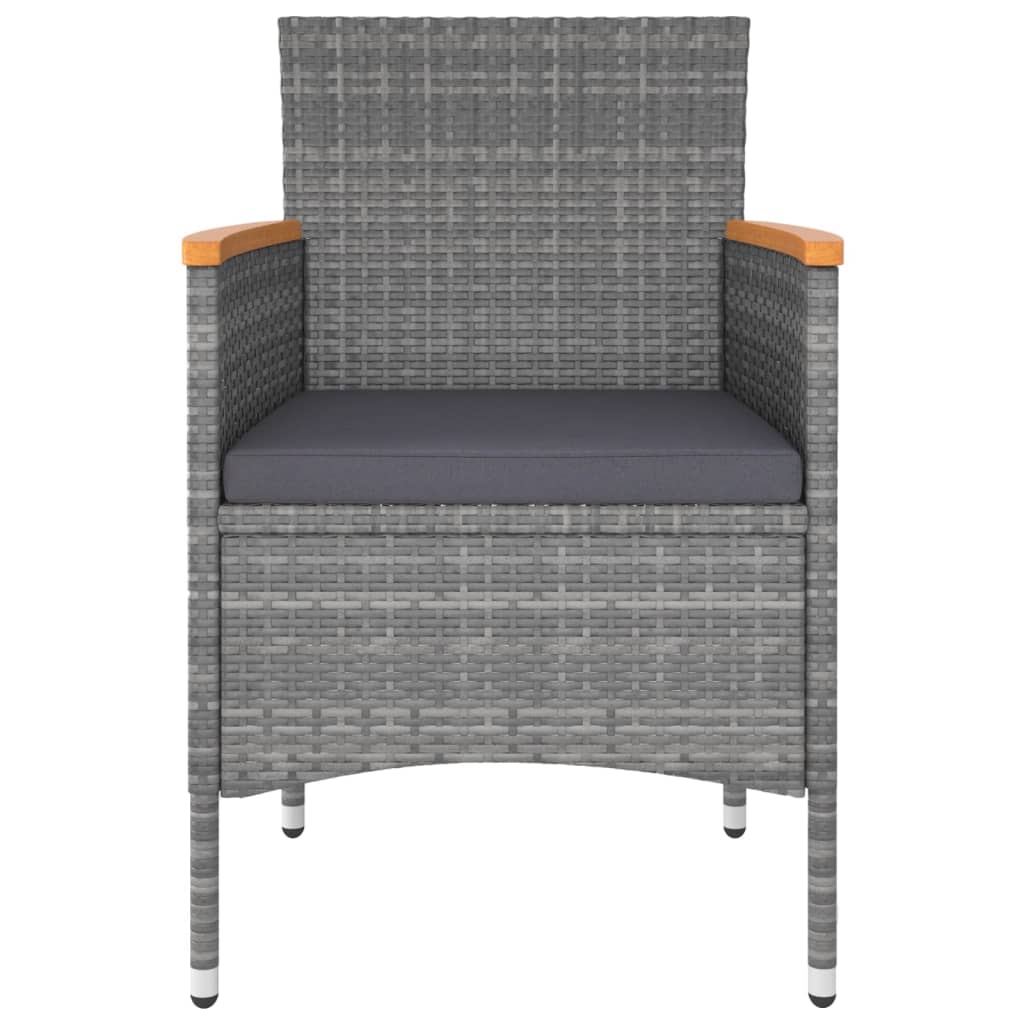 Set Divani da Giardino 5 pz in Polyrattan Grigio