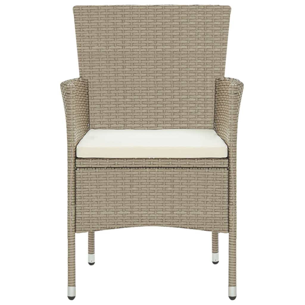 Set Mobili da Pranzo per Giardino 3 pz in Polyrattan Beige