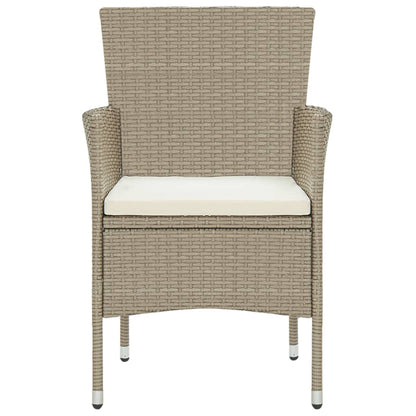 Set Mobili da Pranzo per Giardino 3 pz in Polyrattan Beige