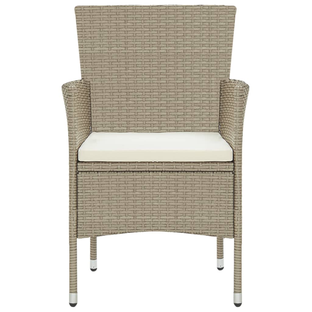 Set Mobili da Pranzo per Giardino 5 pz in Polyrattan Beige