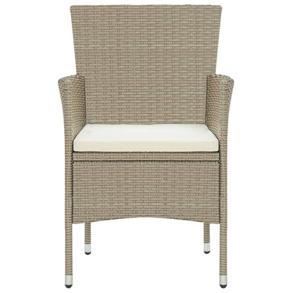 Set Mobili da Pranzo per Giardino 5 pz in Polyrattan Beige