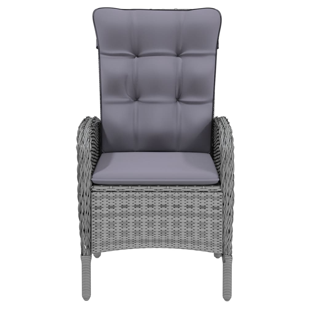 Set da Pranzo per Giardino 5 pz in Polyrattan Grigio