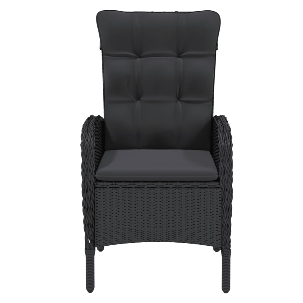 Set Mobili da Pranzo per Giardino 9 pz Polyrattan Nero