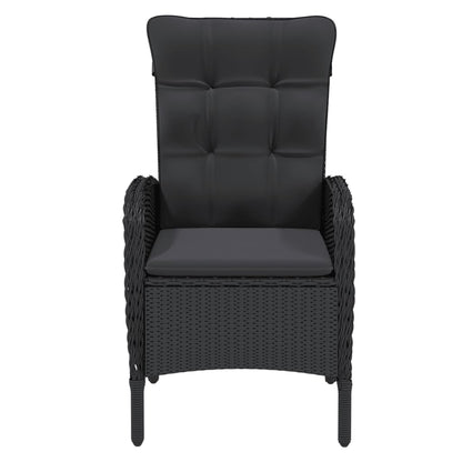 Set Mobili da Pranzo per Giardino 9 pz Polyrattan Nero