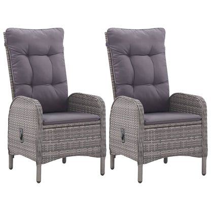 Set da Pranzo da Giardino 3 pz in Polyrattan e Acacia Grigio