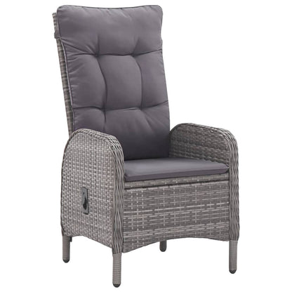 Set da Pranzo da Giardino 5 pz in Polyrattan e Acacia Grigio