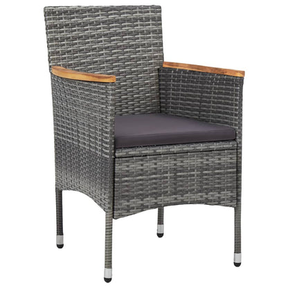 Set Pranzo da Giardino 11pz in Polyrattan Grigio