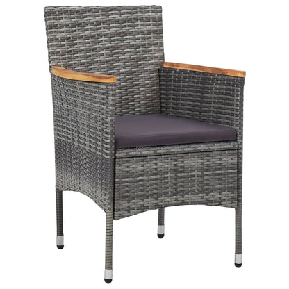 Set Pranzo da Giardino 11pz in Polyrattan Grigio