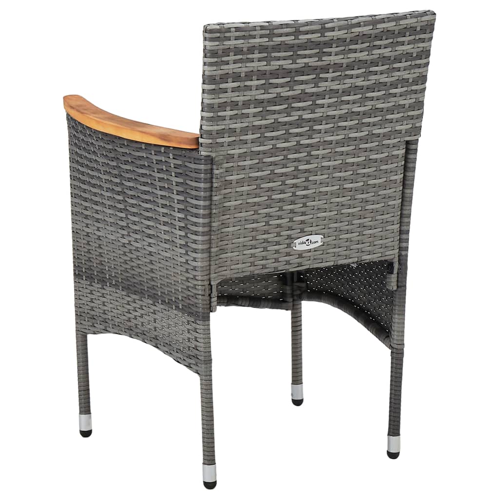 Set Pranzo da Giardino 11pz in Polyrattan Grigio