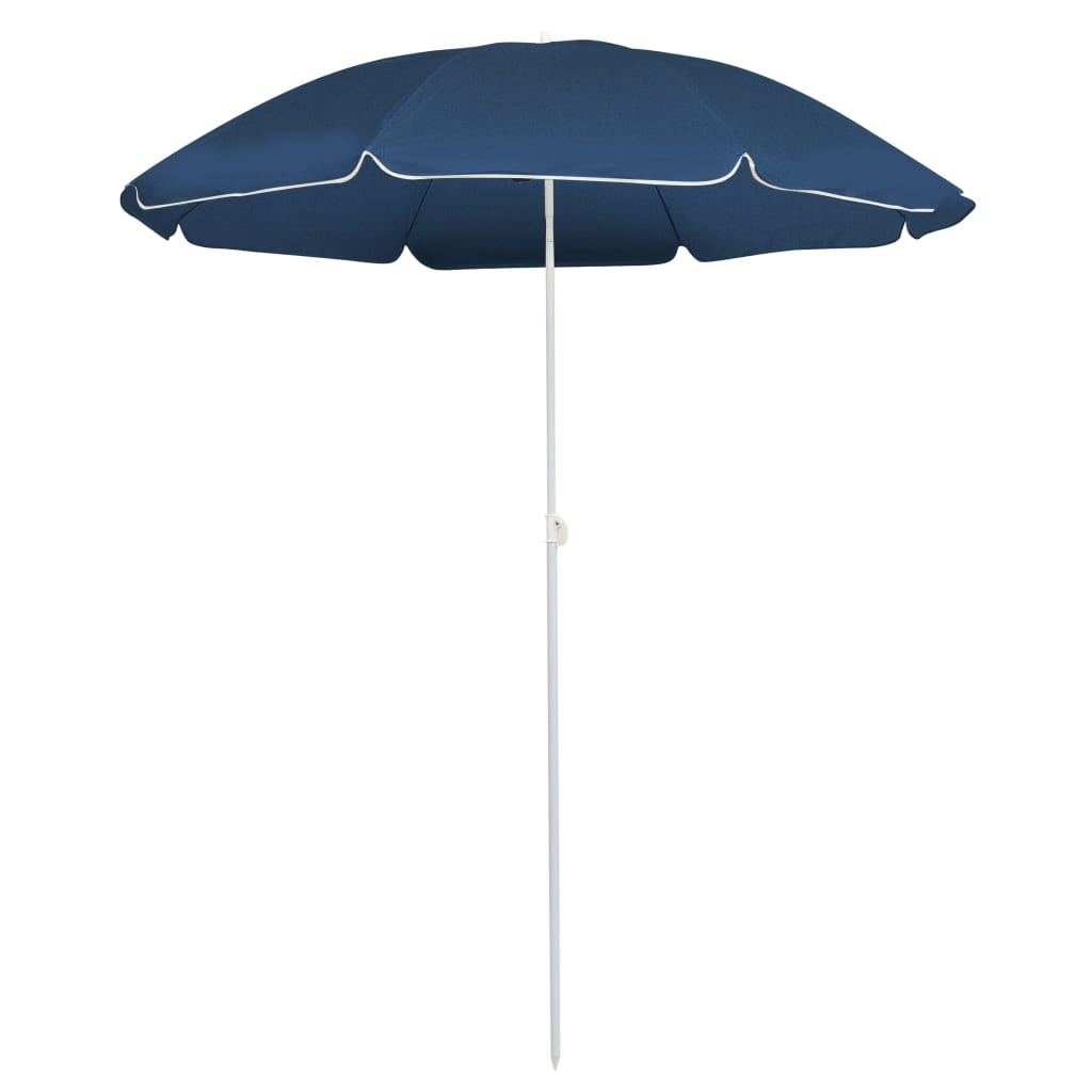 Ombrellone da Giardino con Palo in Acciaio Blu 180 cm