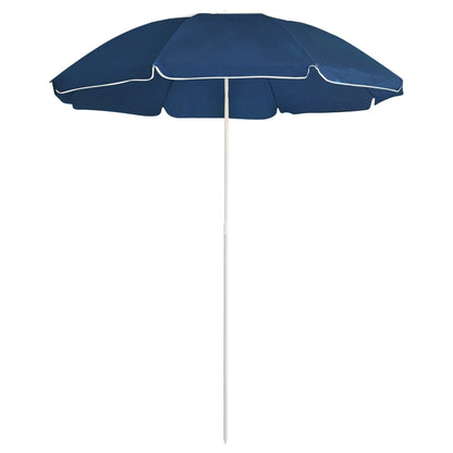 Ombrellone da Giardino con Palo in Acciaio Blu 180 cm